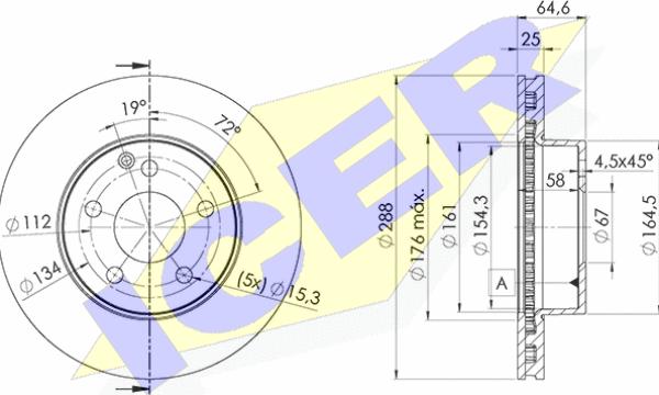 Icer 78BD6476-2 - Тормозной диск autospares.lv