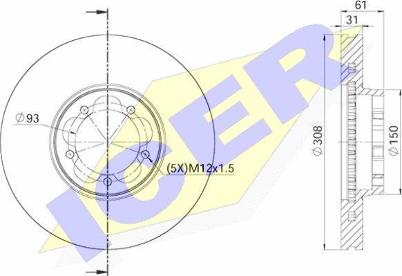 Icer 78BD6548-1 - Тормозной диск autospares.lv