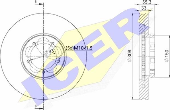 Icer 78BD6539-1 - Тормозной диск autospares.lv