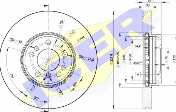 Icer 78BD6045-2 - Тормозной диск autospares.lv