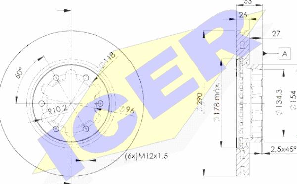 Icer 78BD6031-2 - Тормозной диск autospares.lv