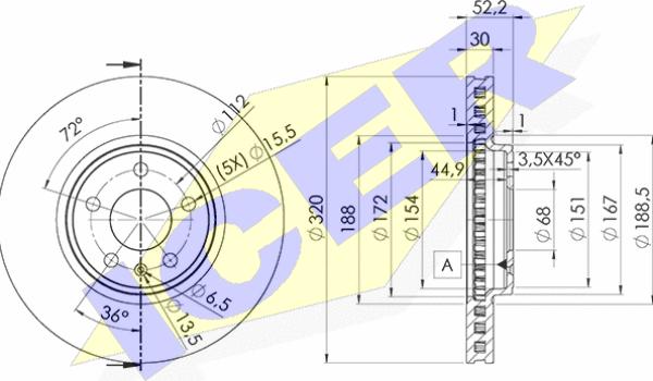 Icer 78BD6076-2 - Тормозной диск autospares.lv