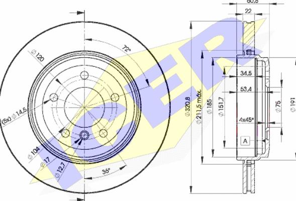 Icer 78BD6073-2 - Тормозной диск autospares.lv