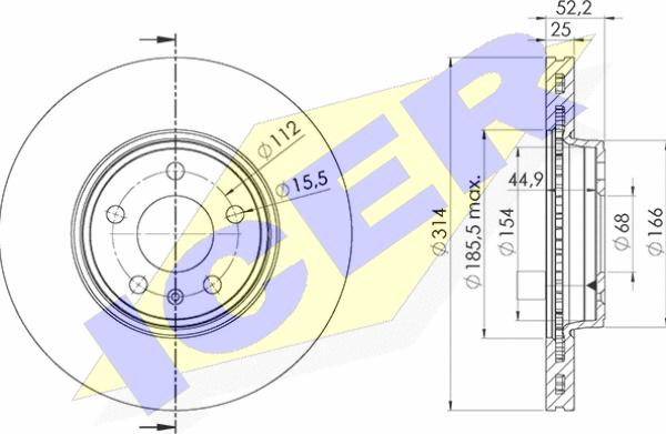 Icer 78BD6077-2 - Тормозной диск autospares.lv