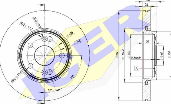 Icer 78BD6198-2 - Тормозной диск autospares.lv