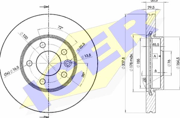 Icer 78BD6153-2 - Тормозной диск autospares.lv