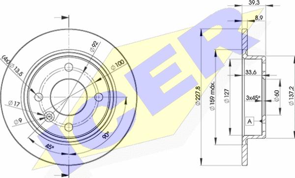 Icer 78BD6165-2 - Тормозной диск autospares.lv