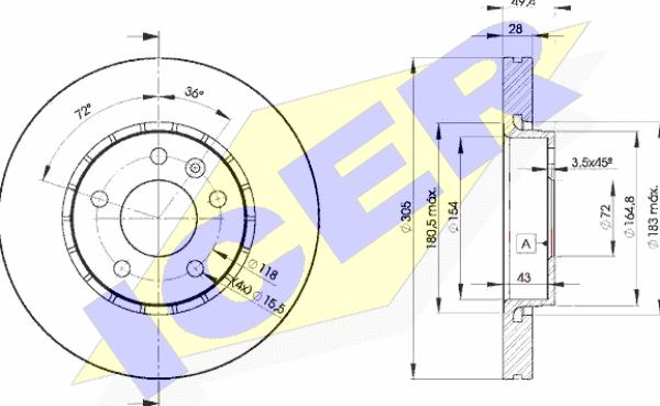 Icer 78BD6845-2 - Тормозной диск autospares.lv