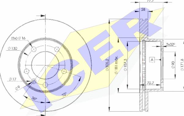 Icer 78BD6848-1 - Тормозной диск autospares.lv