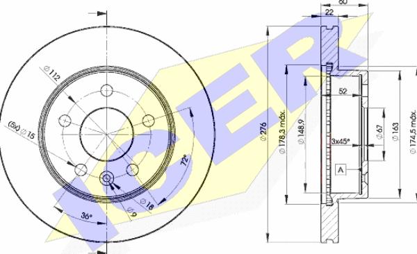 Icer 78BD6380-2 - Тормозной диск autospares.lv