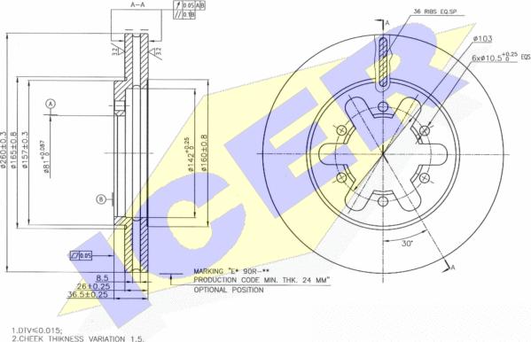 Icer 78BD6744-2 - Тормозной диск autospares.lv