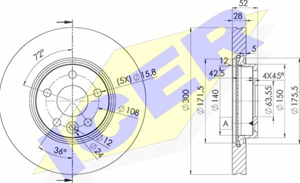 Icer 78BD6765-2 - Тормозной диск autospares.lv