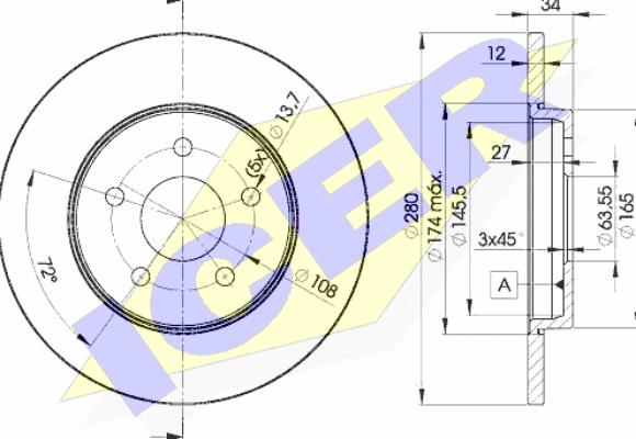 Icer 78BD6768-2 - Тормозной диск autospares.lv