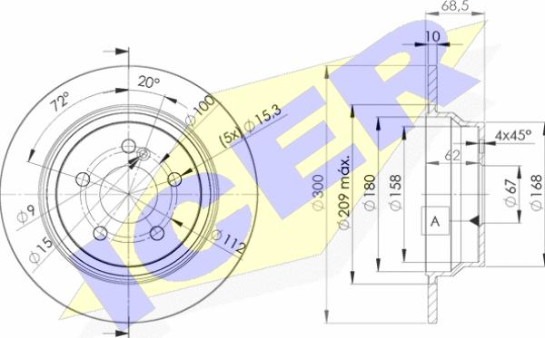 Icer 78BD0413-2 - Тормозной диск autospares.lv