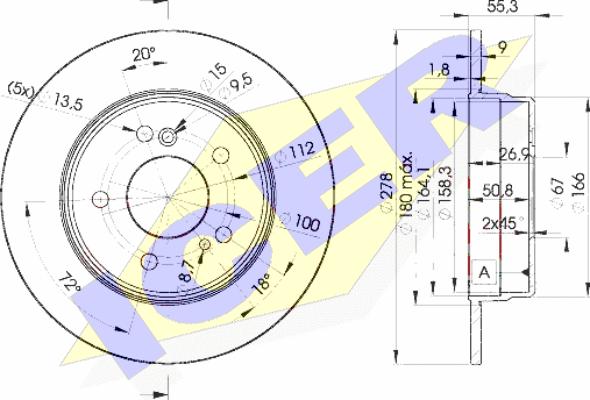 Icer 78BD0412-2 - Тормозной диск autospares.lv