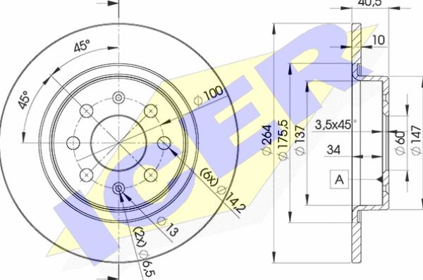 Icer 78BD0592-2 - Тормозной диск autospares.lv