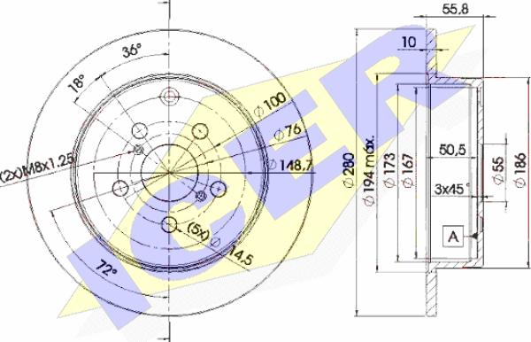 Icer 78BD0503-2 - Тормозной диск autospares.lv