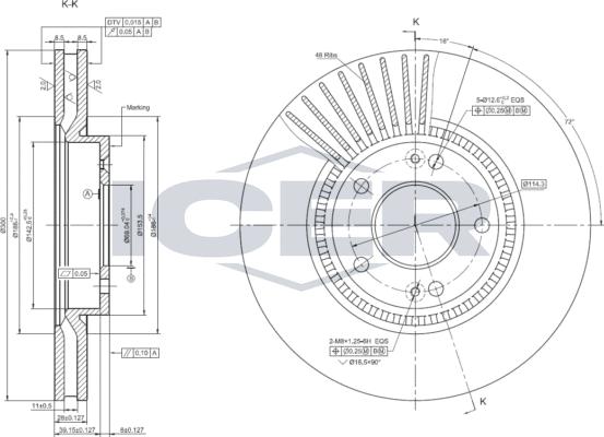 Icer 78BD0586-2 - Тормозной диск autospares.lv