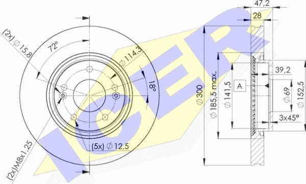 Icer 78BD0580-2 - Тормозной диск autospares.lv