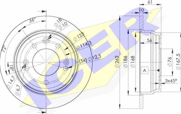 Icer 78BD0581-2 - Тормозной диск autospares.lv