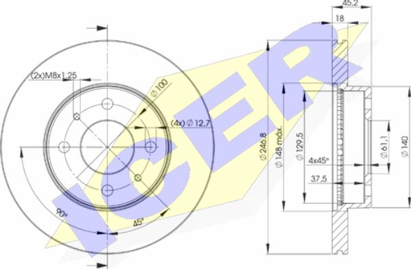 Icer 78BD0602-2 - Тормозной диск autospares.lv