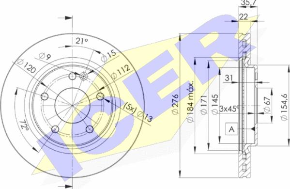 Icer 78BD0612-2 - Тормозной диск autospares.lv