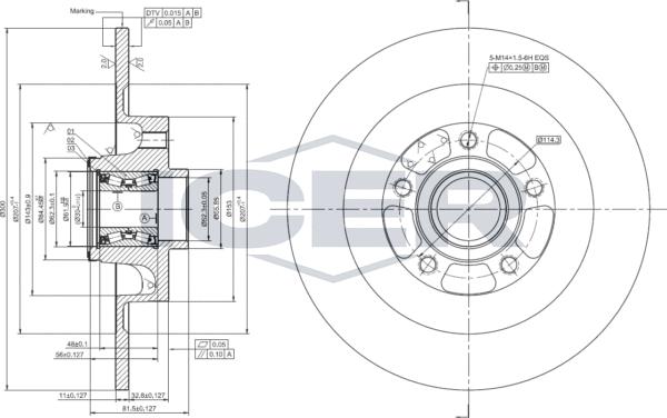 Icer 78BD0042-1 - Тормозной диск autospares.lv