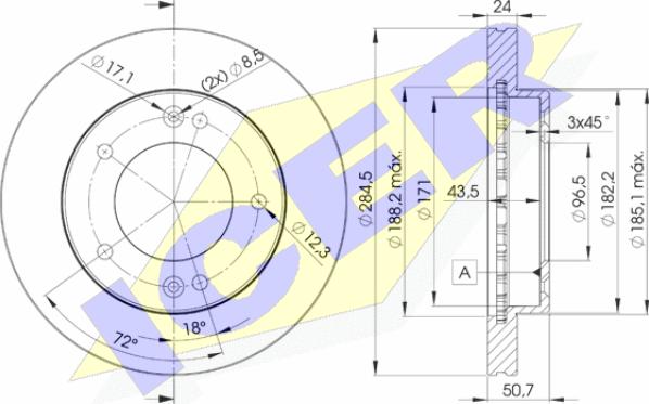 Icer 78BD0008-2 - Тормозной диск autospares.lv