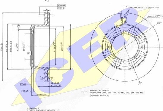 Icer 78BD0017-1 - Тормозной диск autospares.lv