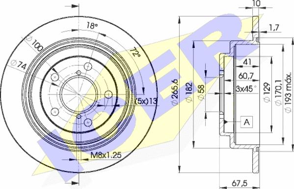 Icer 78BD0034-2 - Тормозной диск autospares.lv