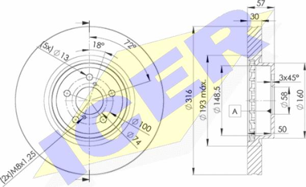 Icer 78BD0035-2 - Тормозной диск autospares.lv