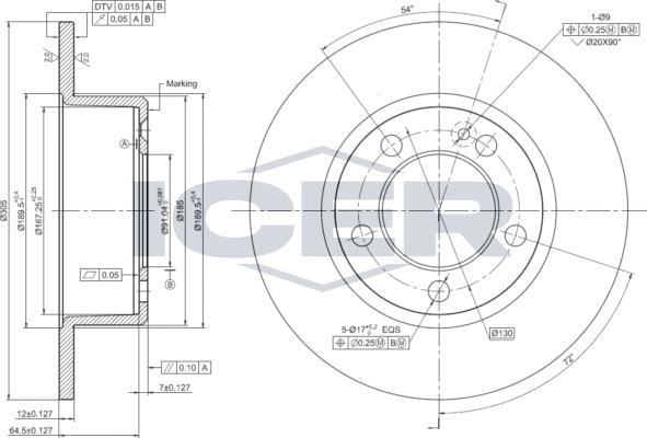 Icer 78BD0038-2 - Тормозной диск autospares.lv