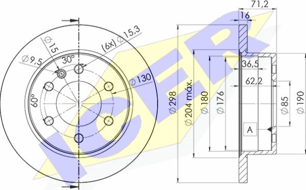 Icer 78BD0191-2 - Тормозной диск autospares.lv