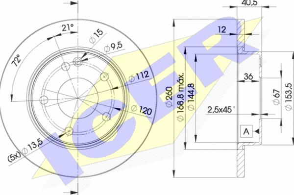 Icer 78BD0112-2 - Тормозной диск autospares.lv