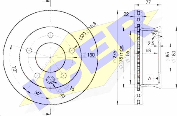 Icer 78BD0186-1 - Тормозной диск autospares.lv