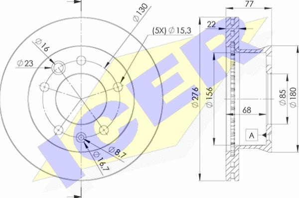 Icer 78BD0181-1 - Тормозной диск autospares.lv