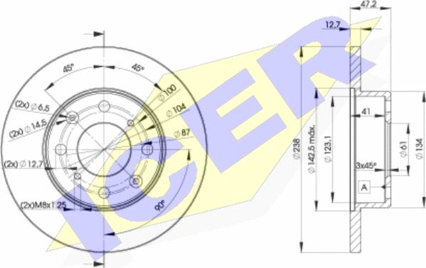 Icer 78BD0829-2 - Тормозной диск autospares.lv