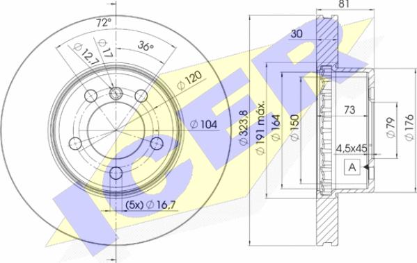 Icer 78BD0265-2 - Тормозной диск autospares.lv