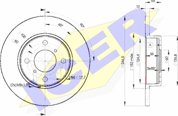 Icer 78BD0711-2 - Тормозной диск autospares.lv