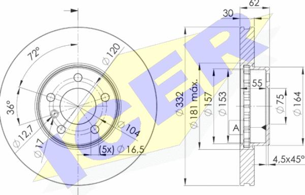 Icer 78BD1985-2 - Тормозной диск autospares.lv