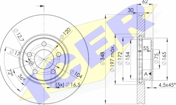 Icer 78BD1986-1 - Тормозной диск autospares.lv