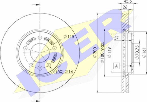 Icer 78BD1557-2 - Тормозной диск autospares.lv