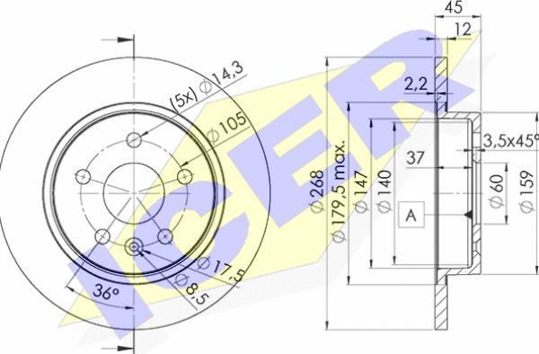 Icer 78BD1560-2 - Тормозной диск autospares.lv