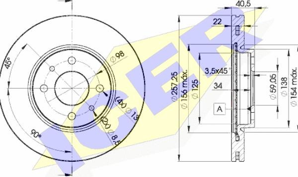 Icer 78BD1650-2 - Тормозной диск autospares.lv