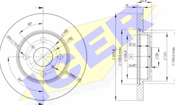 Icer 78BD1608-2 - Тормозной диск autospares.lv