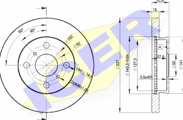 Icer 78BD1607-2 - Тормозной диск autospares.lv