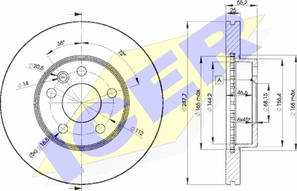 Icer 78BD1093-2 - Тормозной диск autospares.lv