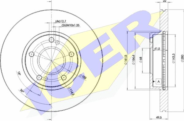 Icer 78BD1057-2 - Тормозной диск autospares.lv