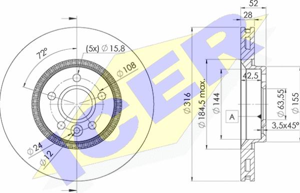 Icer 78BD1181-2 - Тормозной диск autospares.lv