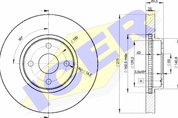 Icer 78BD1320-2 - Тормозной диск autospares.lv